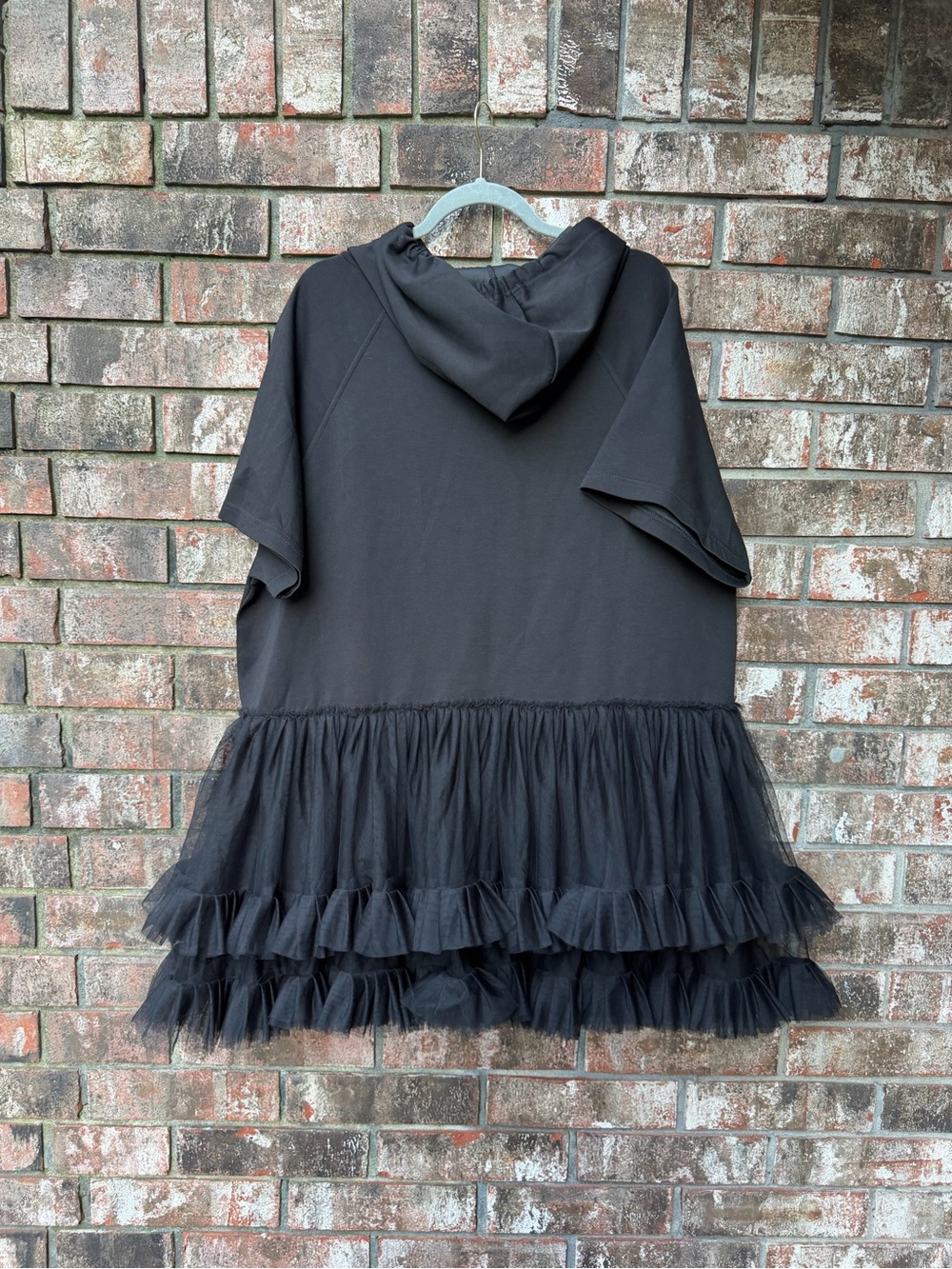 Black Hoodie Tulle Ruffle Dress - Picture 5 of 6